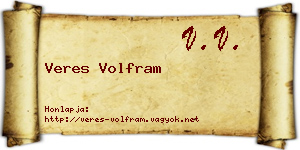Veres Volfram névjegykártya